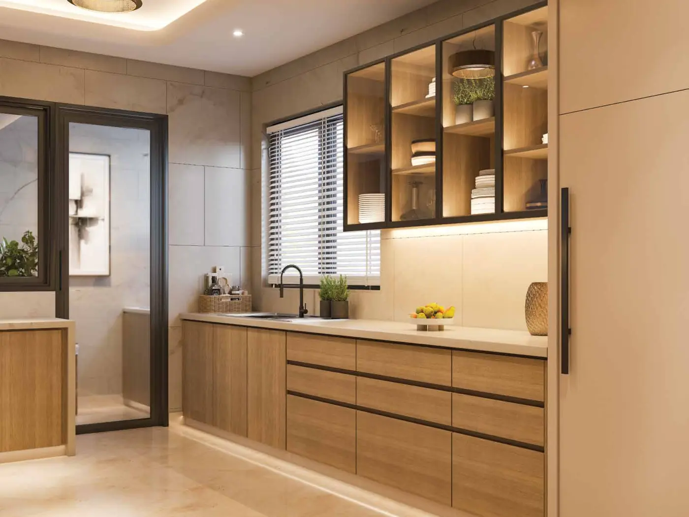 Modern modular kitchen interior